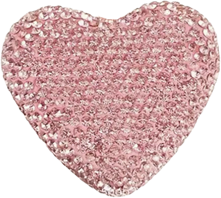 Pink Bedazzled Heart Bag Charm BC010