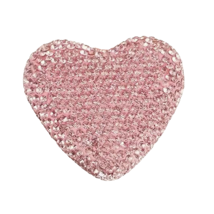 Pink Bedazzled Heart Bag Charm BC010