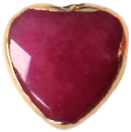 Berry Colored Stone Heart HF006