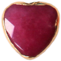 Berry Colored Stone Heart HF006