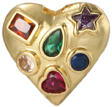 Colorful Jeweled Heart HF018