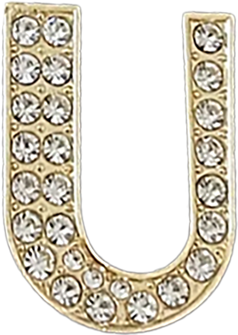 Pave Letter U Bag Charm BC051