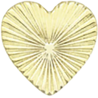 Small Gold Ribbed Heart P006