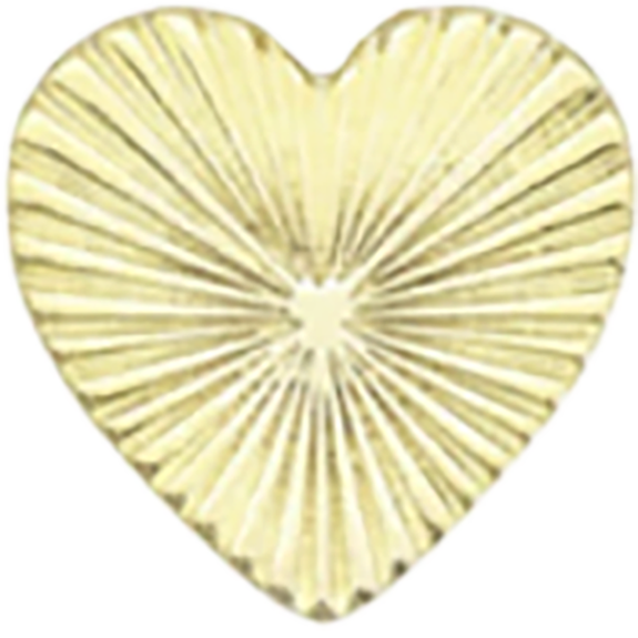 Small Gold Ribbed Heart P006