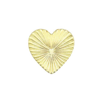 Small Gold Ribbed Heart P006