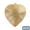 Oversized Ribbed Heart Pendant P023