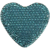 Blue Bedazzled Heart Bag Charm BC009