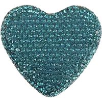 Blue Bedazzled Heart Bag Charm BC009