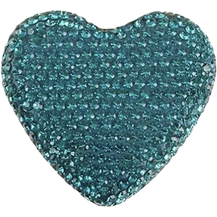 Blue Bedazzled Heart Bag Charm BC009