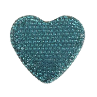 Blue Bedazzled Heart Bag Charm BC009