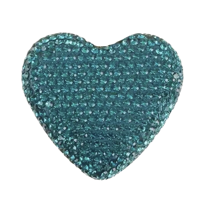 Blue Bedazzled Heart Bag Charm BC009