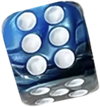 Blue Dice Bag Charm BC024