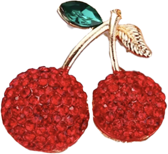 Focal Bag Charm: Bedazzled Cherries BC057