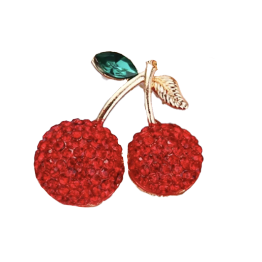 Focal Bag Charm: Bedazzled Cherries BC057