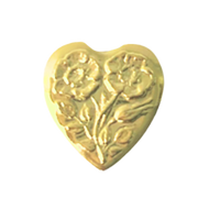 Gold Heart With Flowers HF001