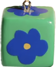 Green Flower Cube Bag Charm BC026