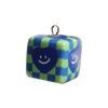 Green & Blue Checkered Smiley Cube BC028