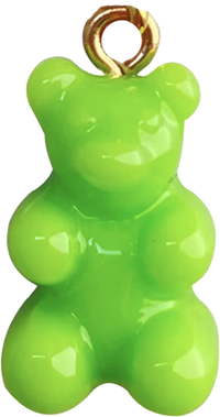 Lime Green Gummy Bear Bag Charm BC021