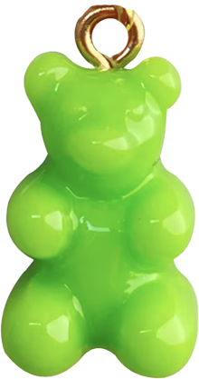 Lime Green Gummy Bear Bag Charm BC021