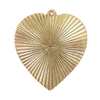 Oversized Ribbed Heart Pendant P023