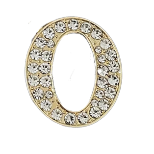 Pave Letter O Bag Charm BC044