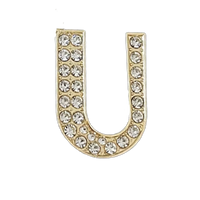 Pave Letter U Bag Charm BC051