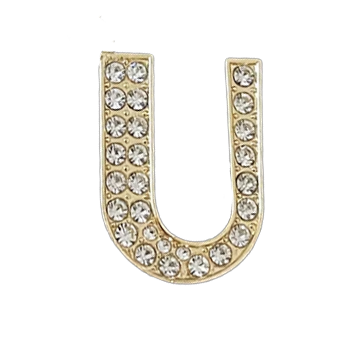 Pave Letter U Bag Charm BC051