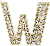 Pave Letter W Bag Charm BC053