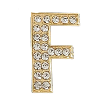 Pave Letter F Bag Charm BC036