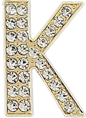 Pave Letter K Bag Charm BC041