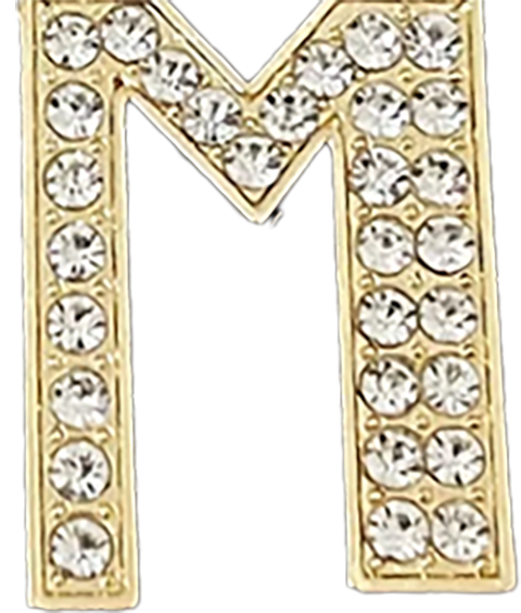 Focal Bag Charm: Pave Letter M Bag Charm BC043