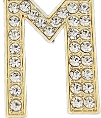 Pave Letter M Bag Charm BC043