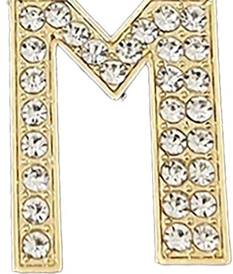 Pave Letter M Bag Charm BC043