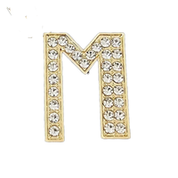 Pave Letter M Bag Charm BC043