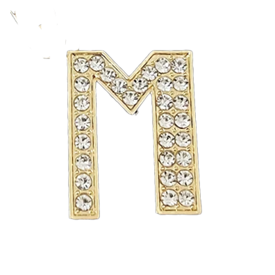 Pave Letter M Bag Charm BC043