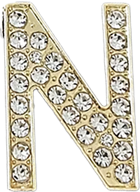 Pave Letter N Bag Charm BC044