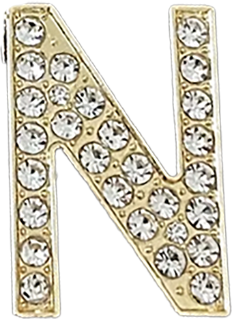 Pave Letter N Bag Charm BC044