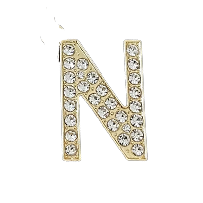 Pave Letter N Bag Charm BC044