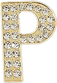 Pave Letter P Bag Charm BC045