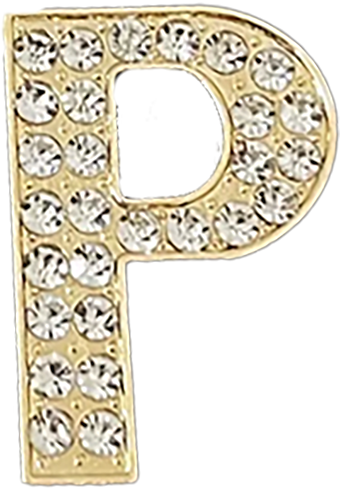 Pave Letter P Bag Charm BC045