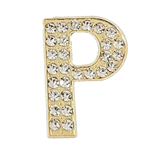 Pave Letter P Bag Charm BC045