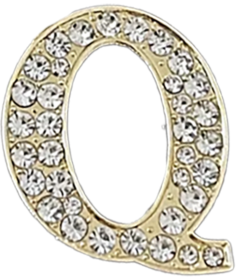 Focal Bag Charm: Pave Letter Q Bag Charm BC047