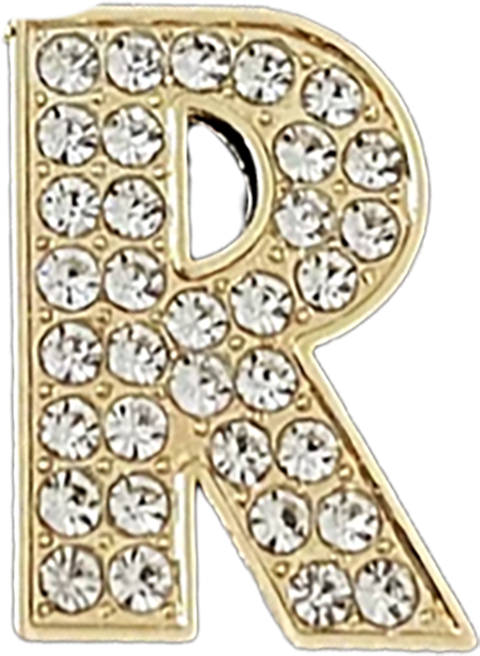 Focal Bag Charm: Pave Letter R Bag Charm BC048