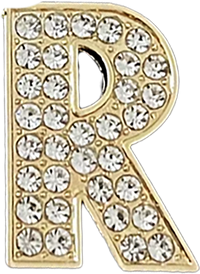 Pave Letter R Bag Charm BC048