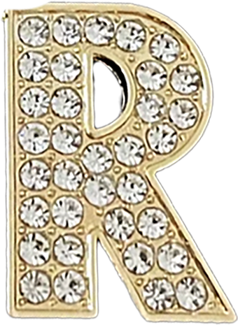 Pave Letter R Bag Charm BC048