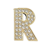 Pave Letter R Bag Charm BC048