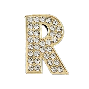 Pave Letter R Bag Charm BC048