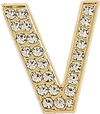 Pave Letter V Bag Charm BC052