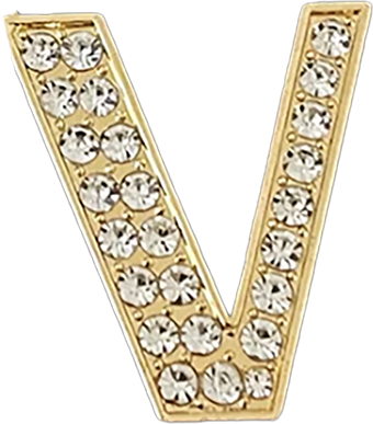 Pave Letter V Bag Charm BC052