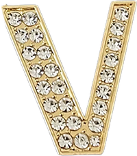 Pave Letter V Bag Charm BC052